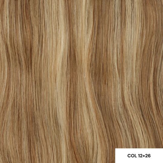 Angel Grande Ponytail Wrap Human Hair 50cm/20" 12+26 DUO LIGHT BROWN + LIGHT GOLDEN BLONDE