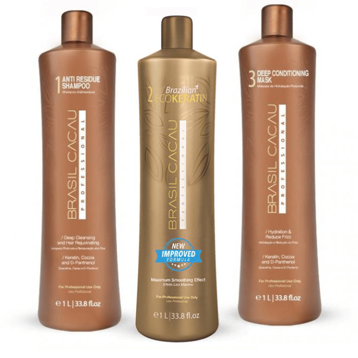 Brasil Cacau Eco Keratin Treatment, Shampoo, Conditioning Mask Litre Kit