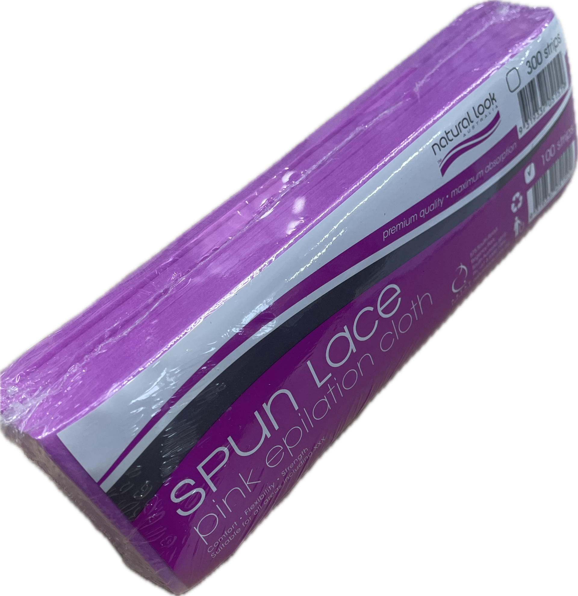 Natural Look Spun Lace Pink Epilation Cloth Strips 100pk