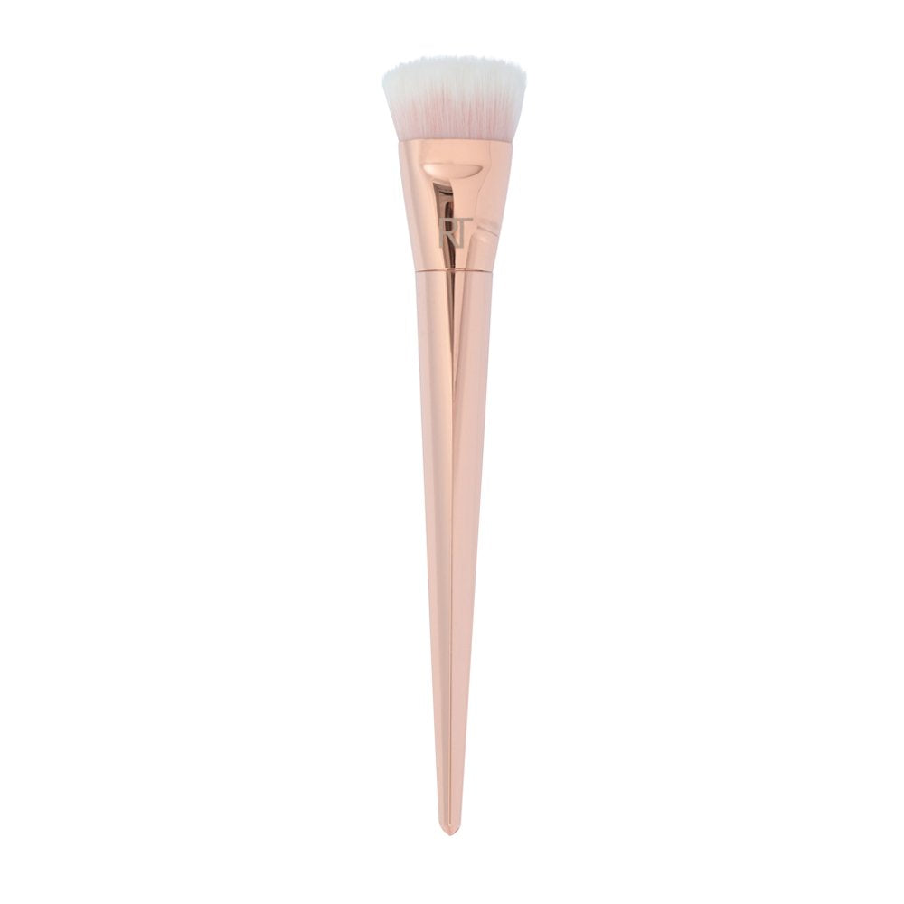 Real Techniques 301 Flat Contour Brush (Pack of One), Ideal For Creams, Powders, and Liquids for Medium to Full Coverage, with Ultra Plush Custom Cut Synthetic Taklon Bristles [DEL]