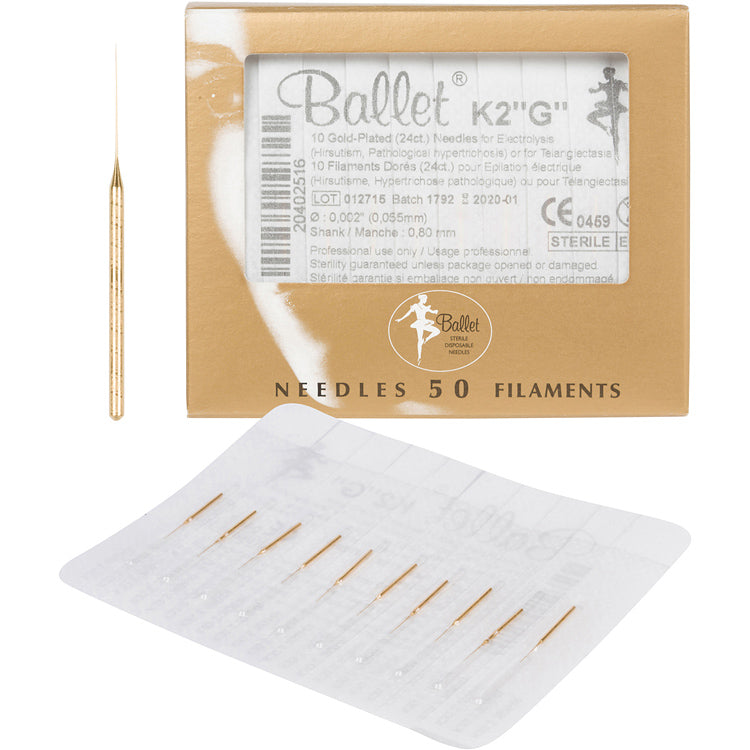 Ballet Gold Plated Needles K2 50pk