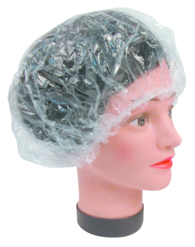 AMW Clear Plastic Disposable Processing Cap 30pk (Shower Cap)
