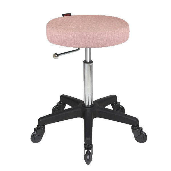 Turbo Dusty Pink Cutting Stool - Black Base - Click'n Clean Castor Wheels