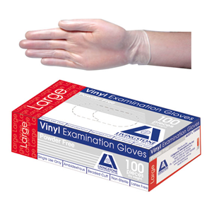 Livingstone Vinyl Examination Gloves, Recyclable, 6.5g, Powder Free, Large, Clear, 100 per Box [DEL]