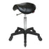 Saddle - No Back - Black Base - (Black Upholstery)   With CLICK'NCLEAN Castors