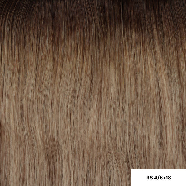 Angel Invisible 4x9 Tape Extensions (20"/50cm) RS4/6+18 ROOT STRETCH DARK BROWN + LIGHT ASH BLONDE