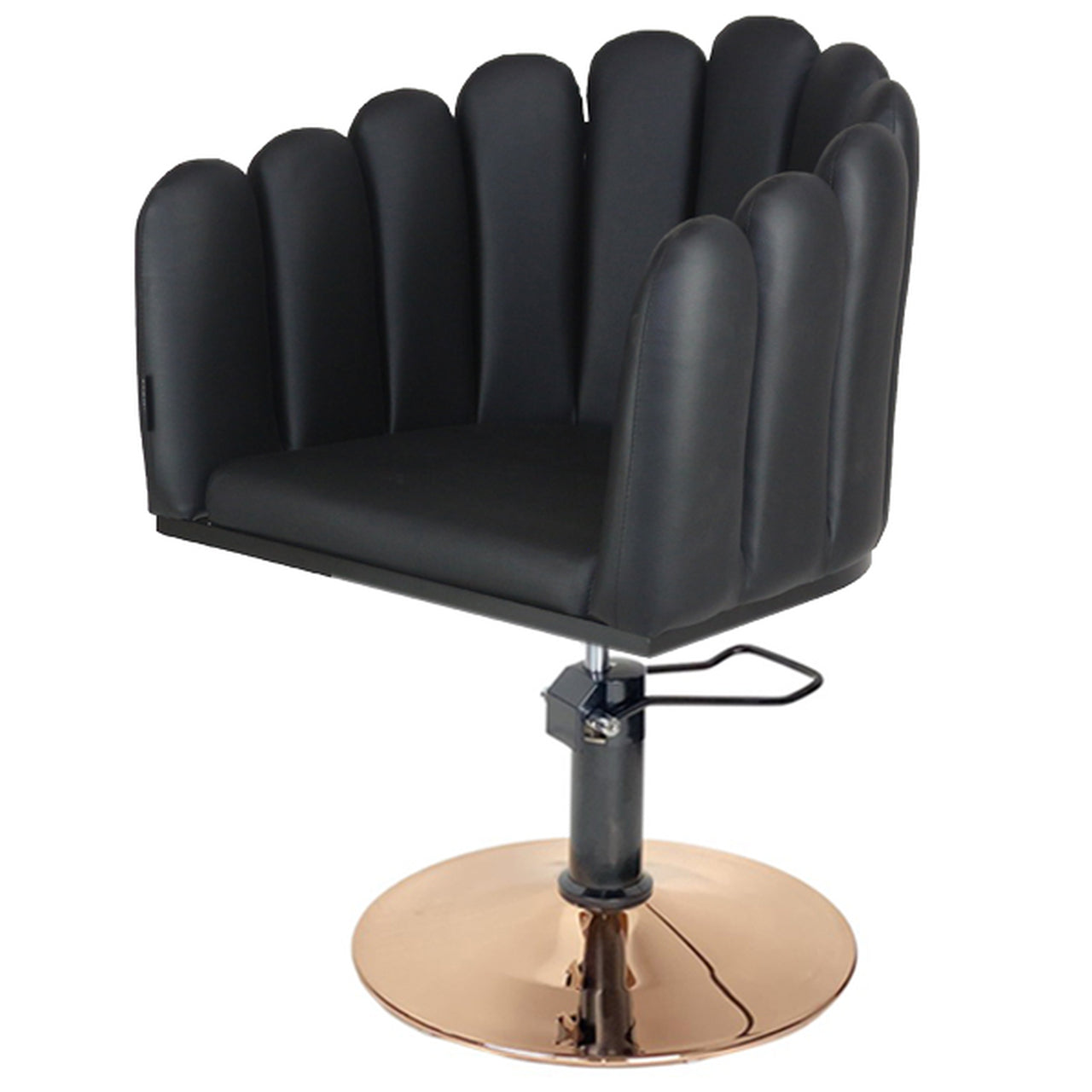 Penelope BLACK Cutting Chair - GOLD Disc Hydraulic