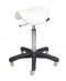 Stool - Saddle - No Back - Black Base- (White Upholstery)