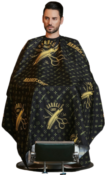 AMW Black & Gold Barber Cape