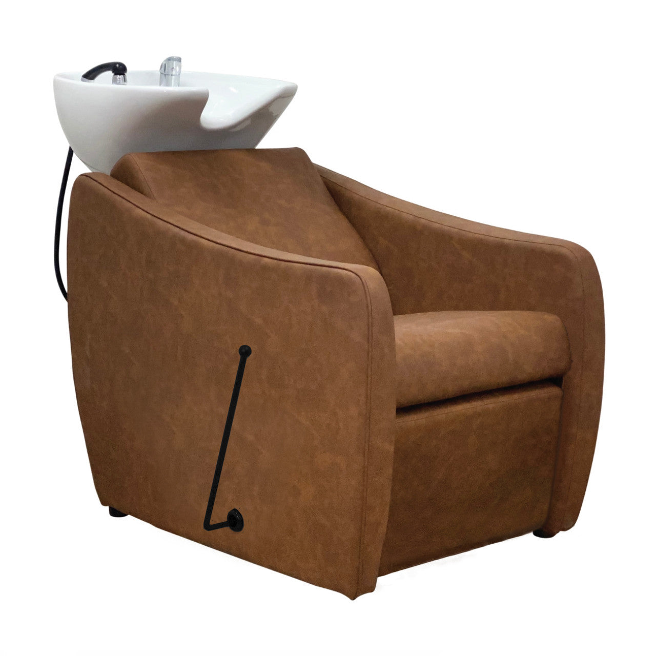 Malibu Shampoo Unit TAN UPHOLSTERY - White Basin