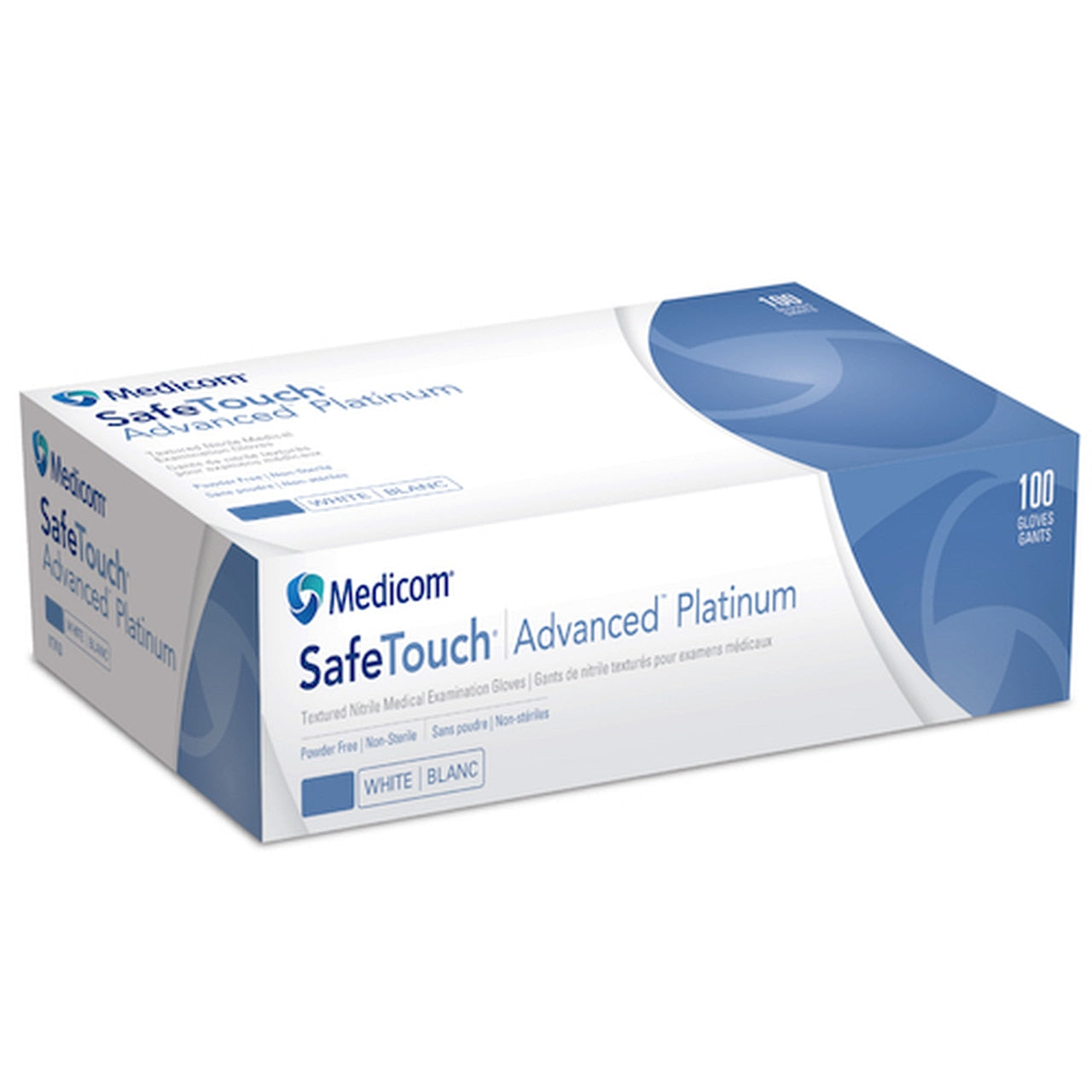 Medicom SafeTouch Platinum White Nitrile PF Glove - Large 100pk [DEL]