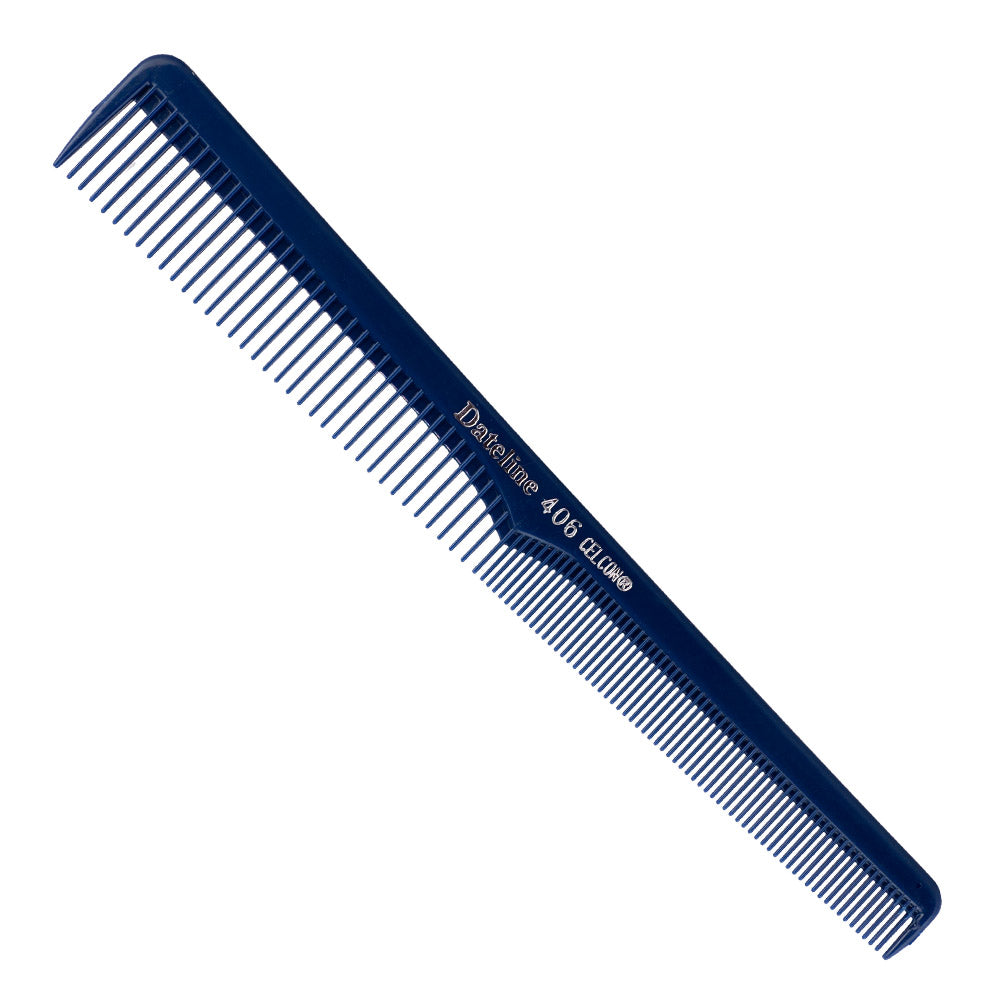 Dateline Professional Blue Celcon Tapered Barber Comb 406