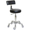 Stool - Sprint (with back) - Chrome - (Black Upholstery)