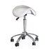 SADDLE STOOL , AL BASE ,TRANS WHEELS 65 (WHITE)