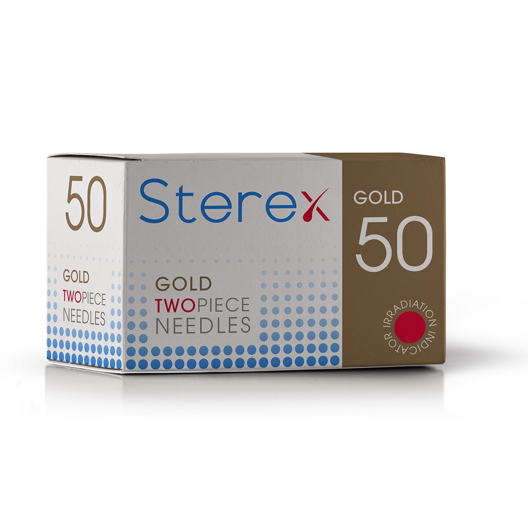 Sterex Gold Two Piece Needles 50/box - F3G