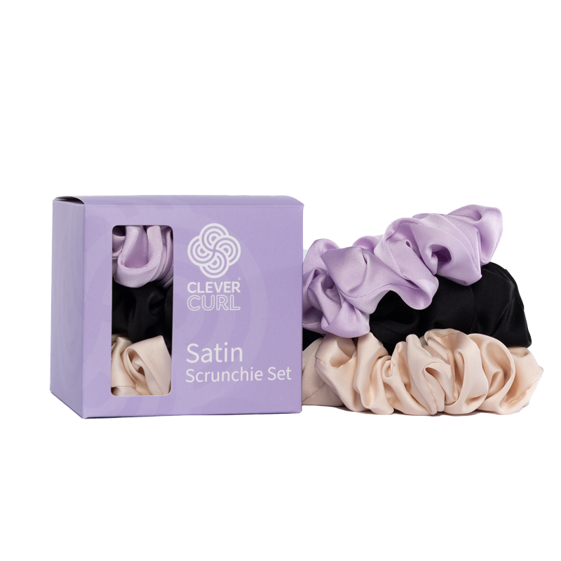 Clever Curl rPET Satin Scrunchie Set 3pk