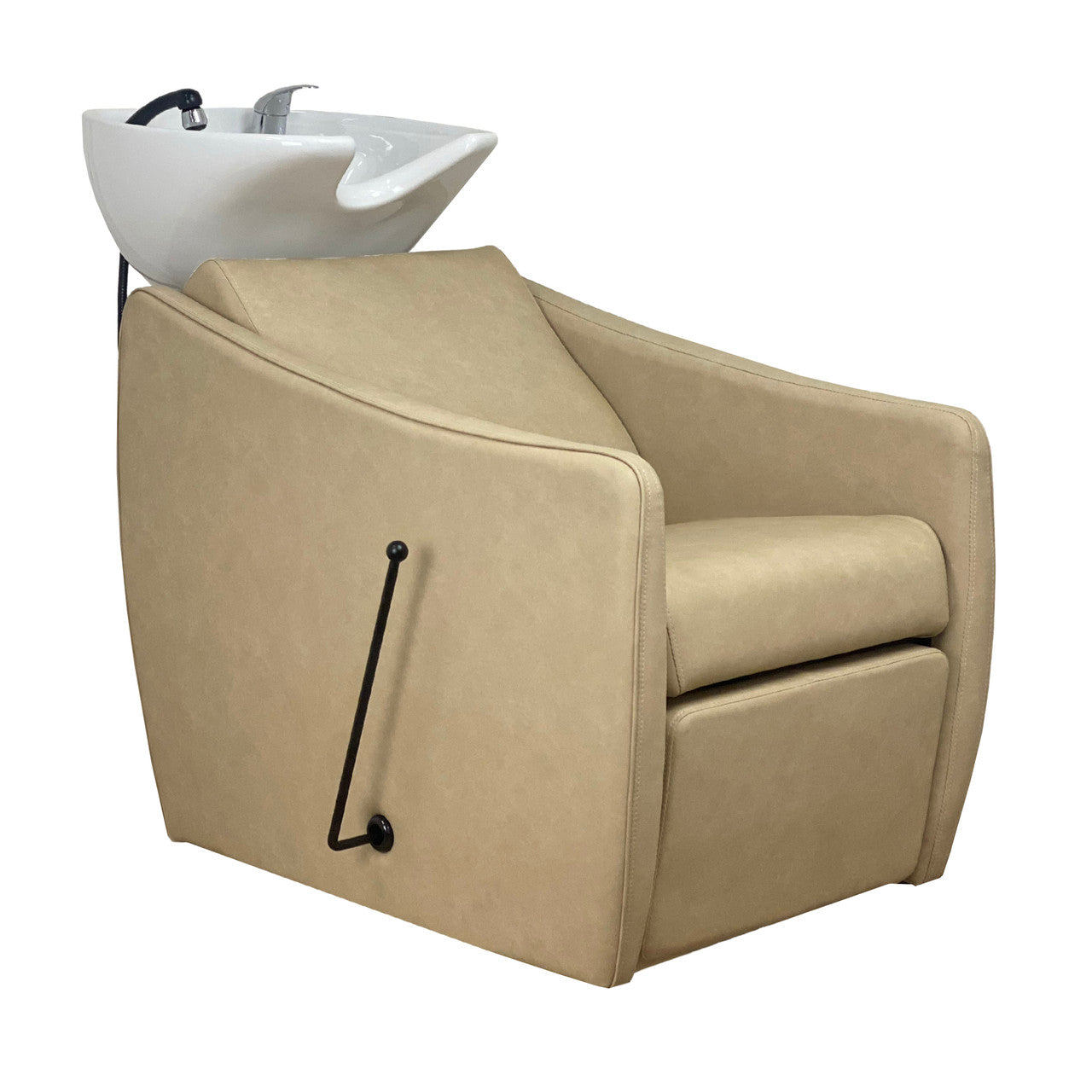 Malibu Shampoo Unit SAND UPHOLSTERY - White Basin