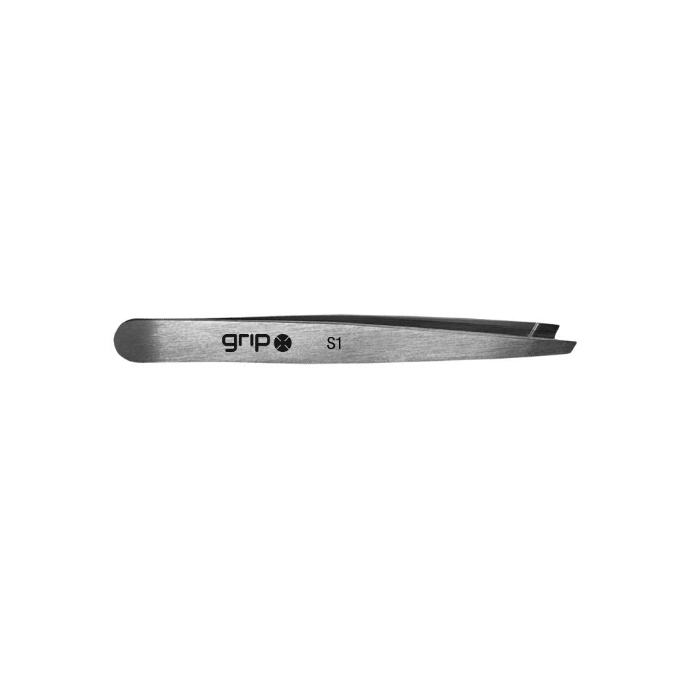 GRIP TWEEZER SLANTED TIP STAINLESS STEEL