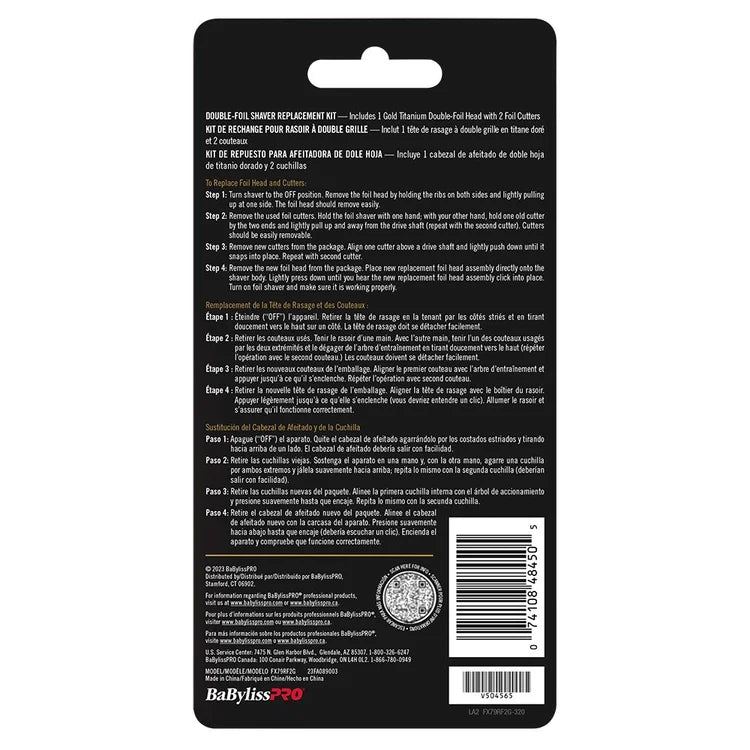 BaByliss Pro FXOne Replacement Double Foil and Cutters Gold