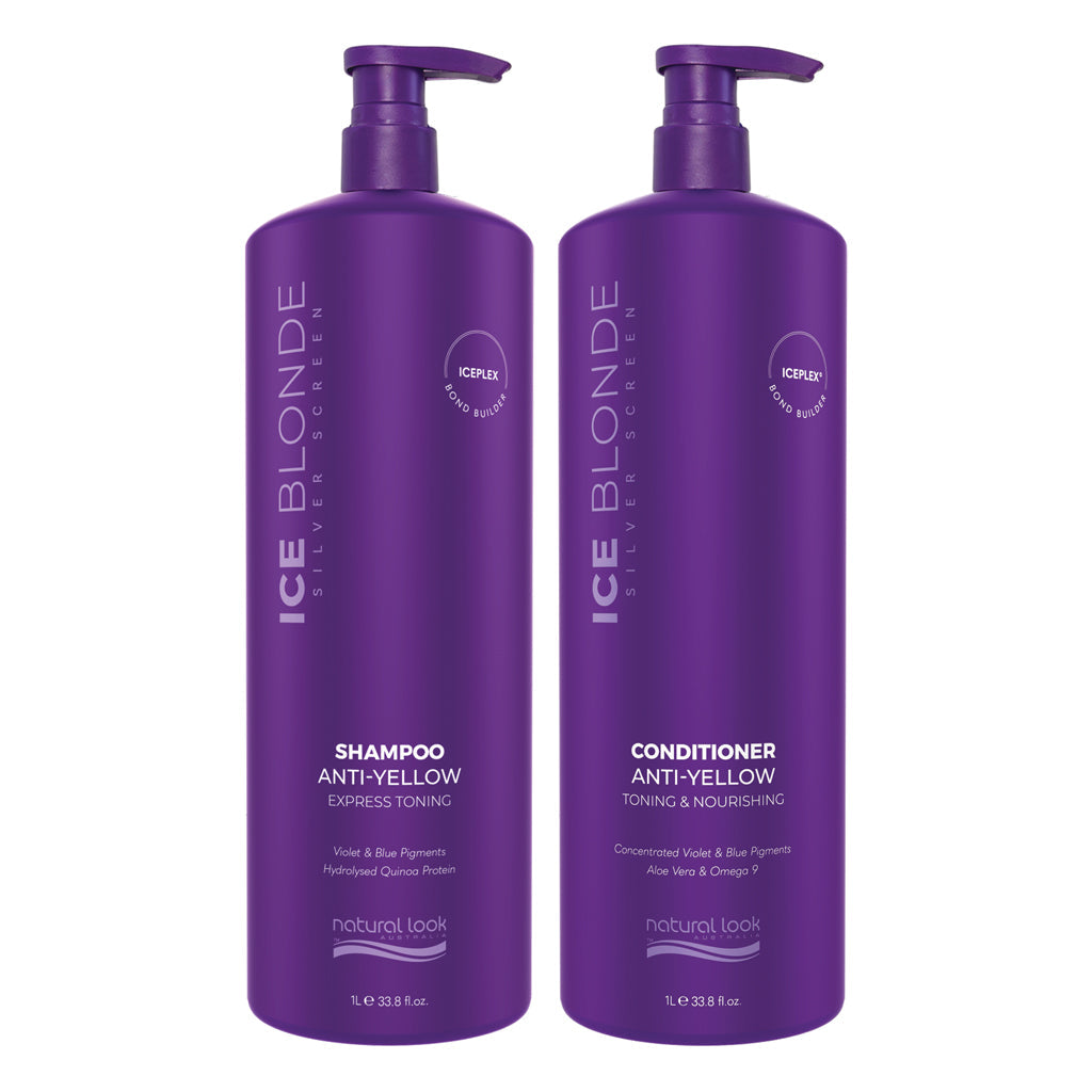 Natural Look Silver Screen Ice Blonde Shampoo & Conditioner 1L Bundle
