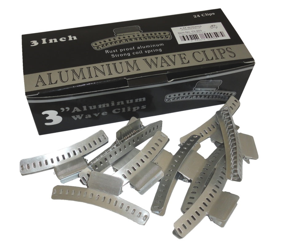 AMW Aluminium Wave Setters 7cm, Box of 24 - 3" Clip