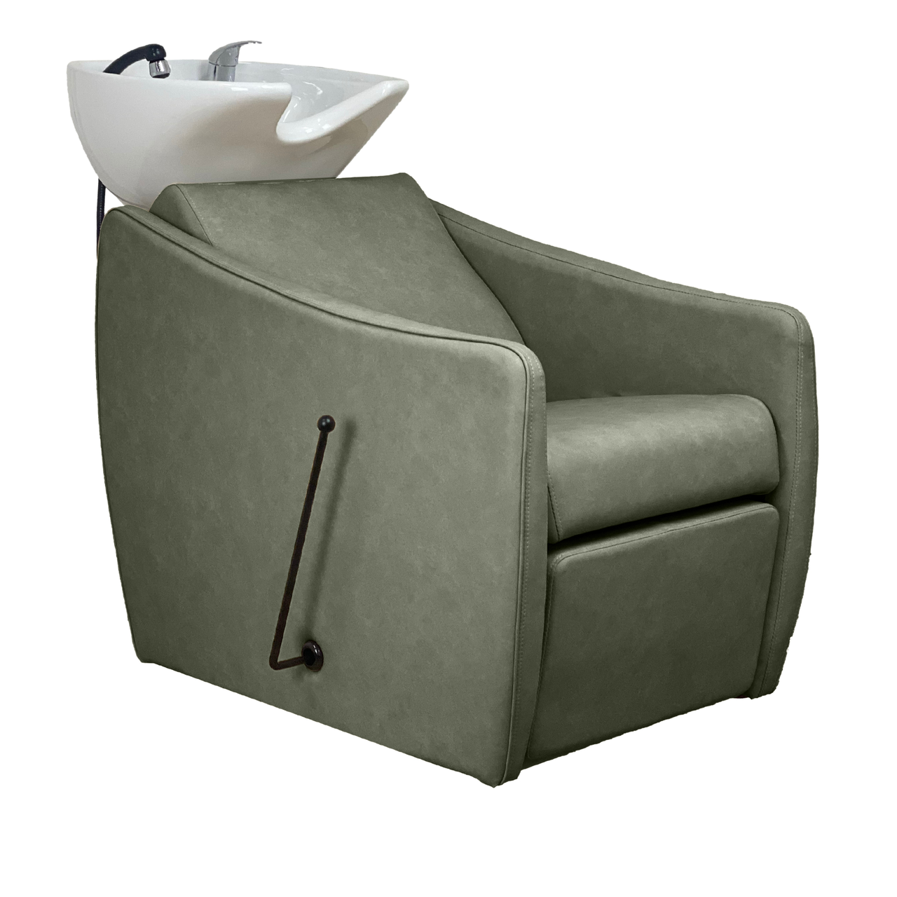 Malibu Shampoo Unit GREEN UPHOLSTERY - White Basin