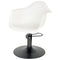 Erica Styling Chair White - BLACK Disc Hydraulic