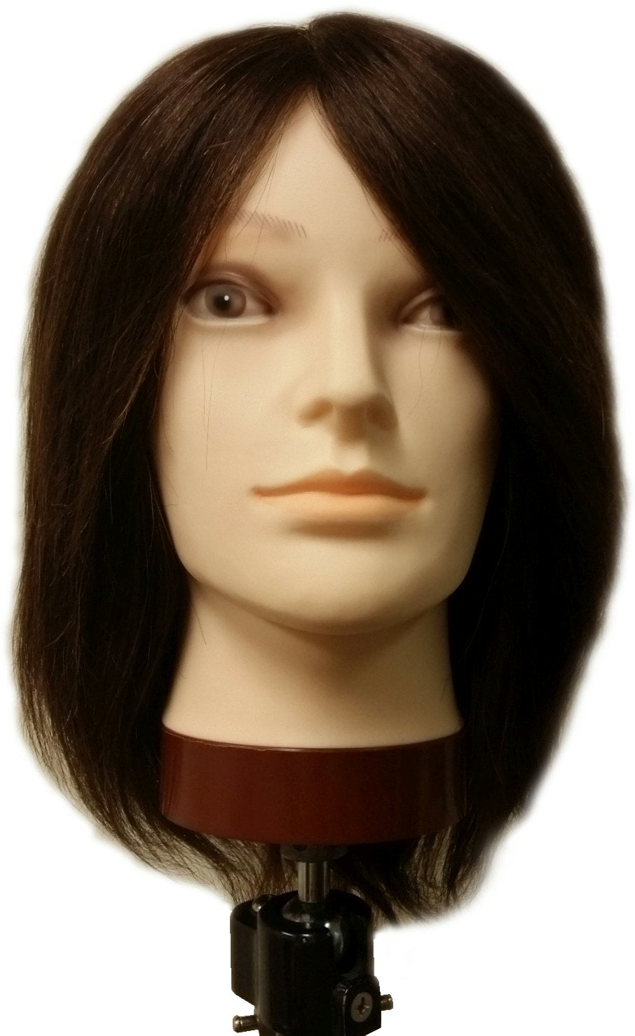 AMW MANNEQUIN HEAD MENS #4 BROWN HAIR (NO BEARD) - 20cm Hair Length