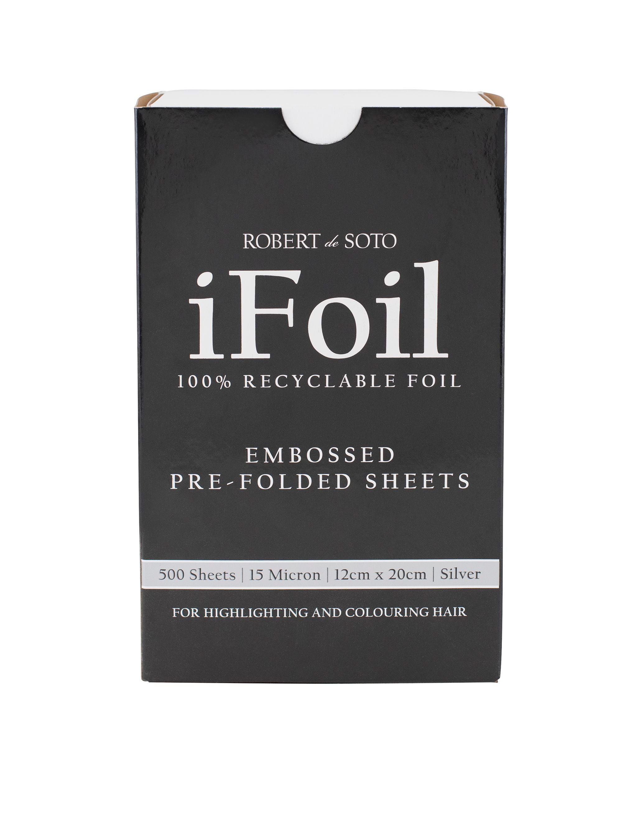 Robert DeSoto iFoil 15 Micron Embossed Pre-Cut Foil 500 Sheets 120 x 200mm - Silver