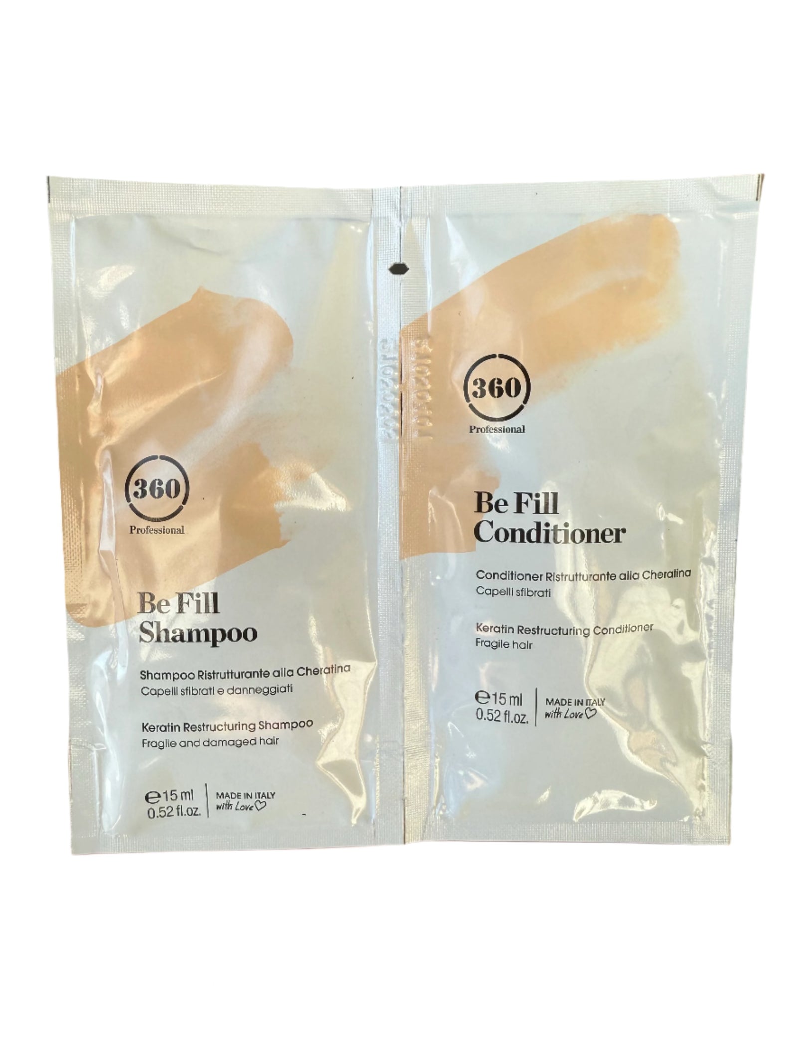 360 BE FILL SHAMPOO & CONDITIONER SACHET 15ml