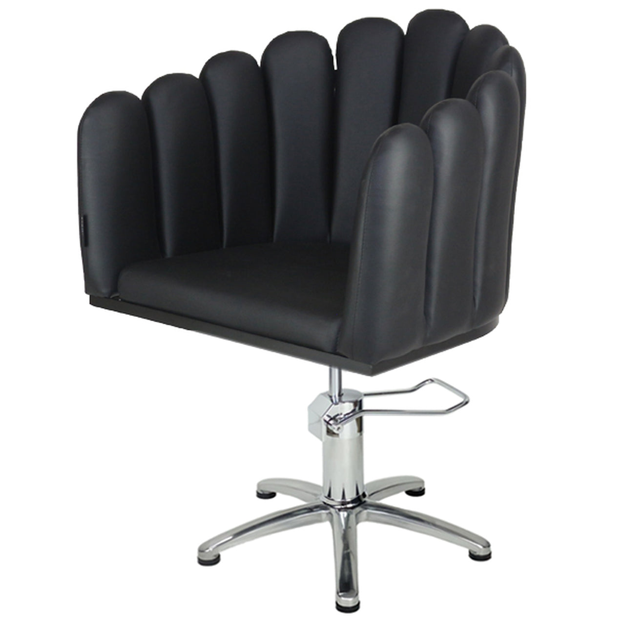 Penelope BLACK Cutting Chair - CHROME 5 Star Hydraulic