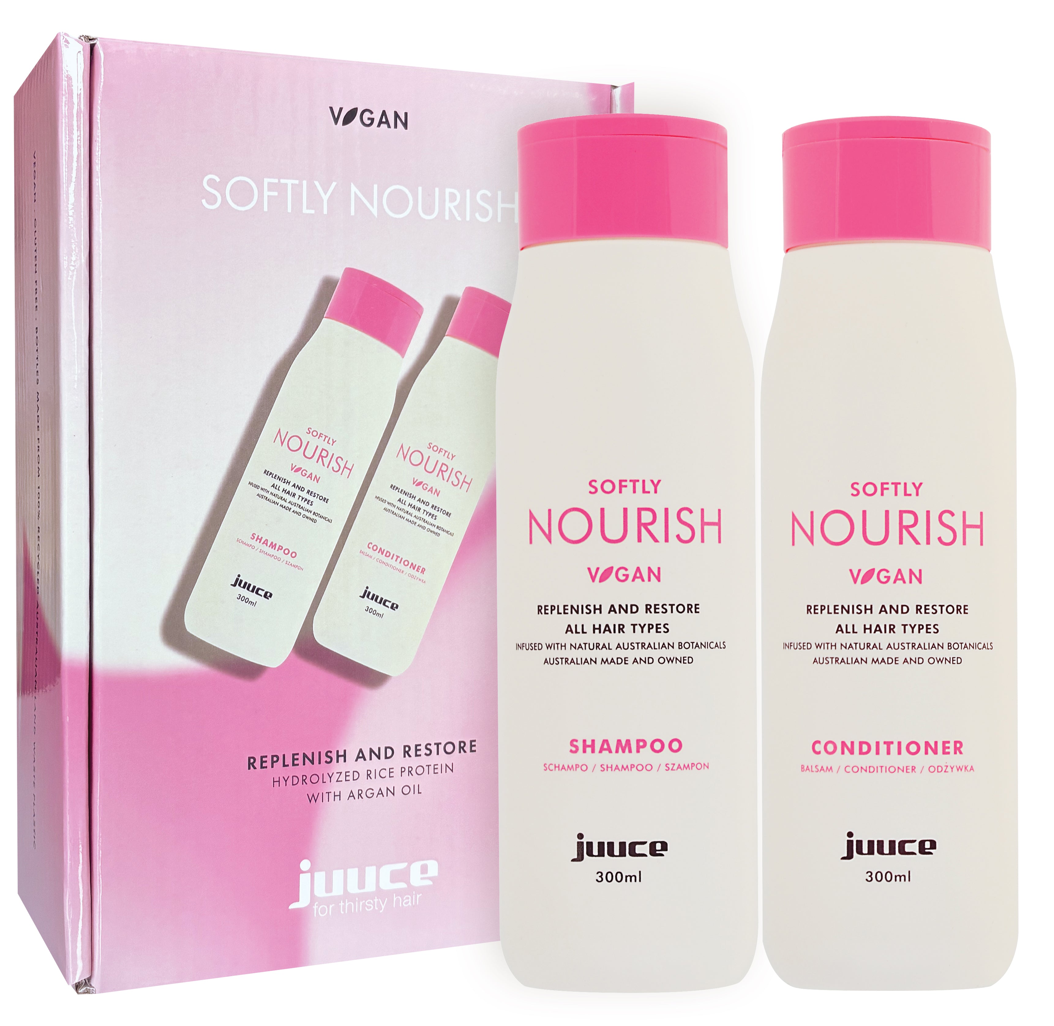 Juuce Softly Nourish Shampoo & Conditioner 300ml Duo