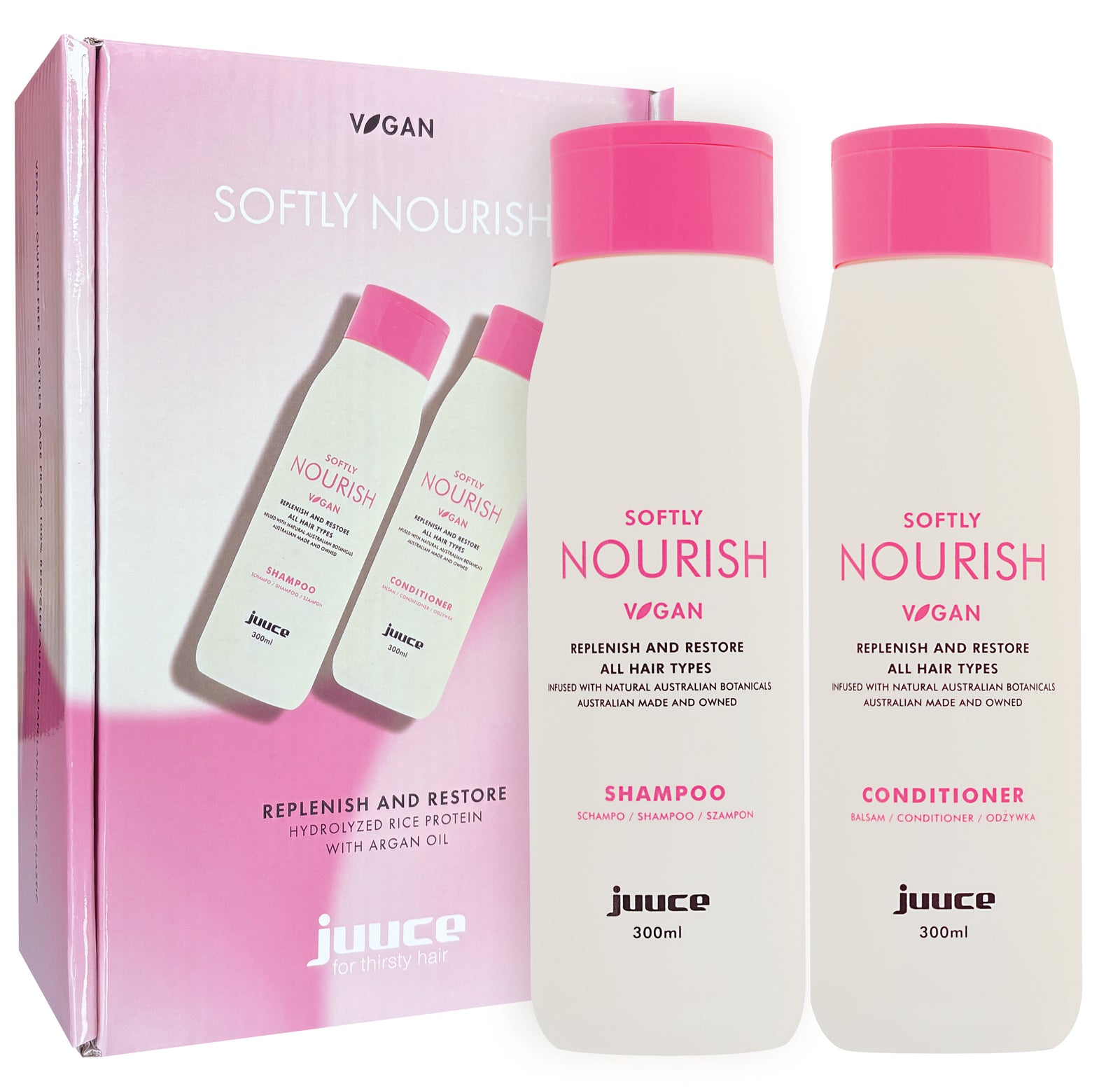 Juuce Softly Nourish Shampoo & Conditioner 300ml Duo