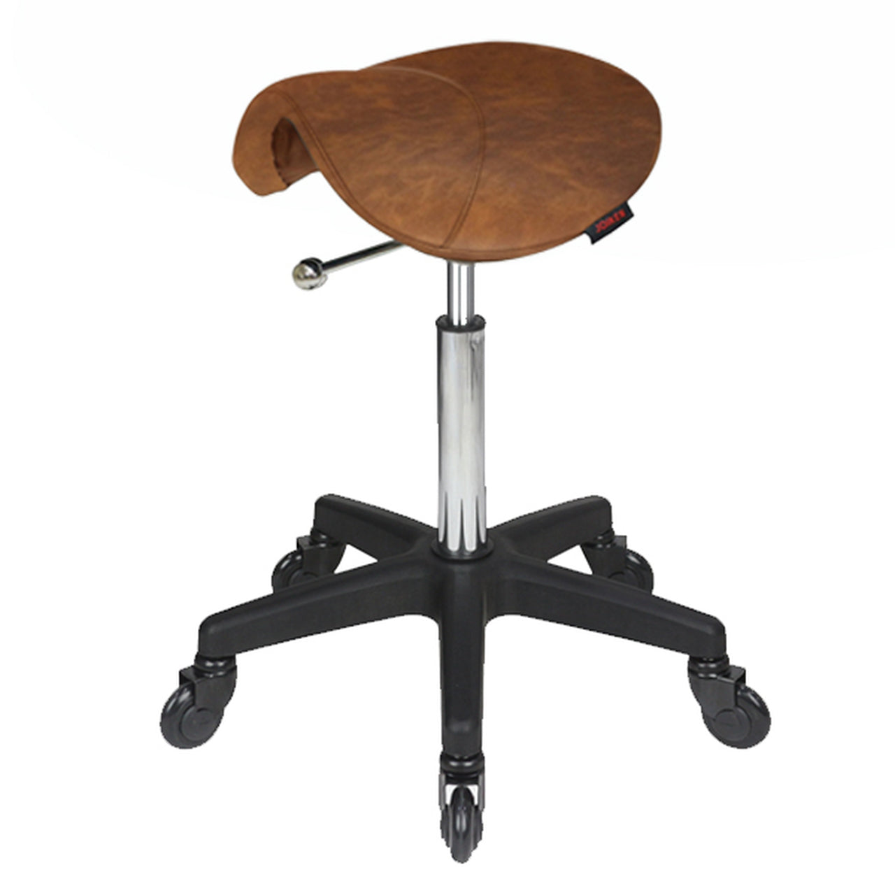 Saddle - No Back - Black Base - (TAN Upholstery) With CLICK'NCLEAN Castors