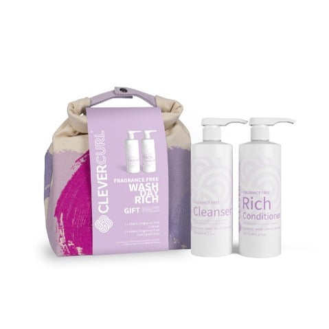 Clever Curl Fragrance Free Wash Day Rich Duo - Christmas Pack 6