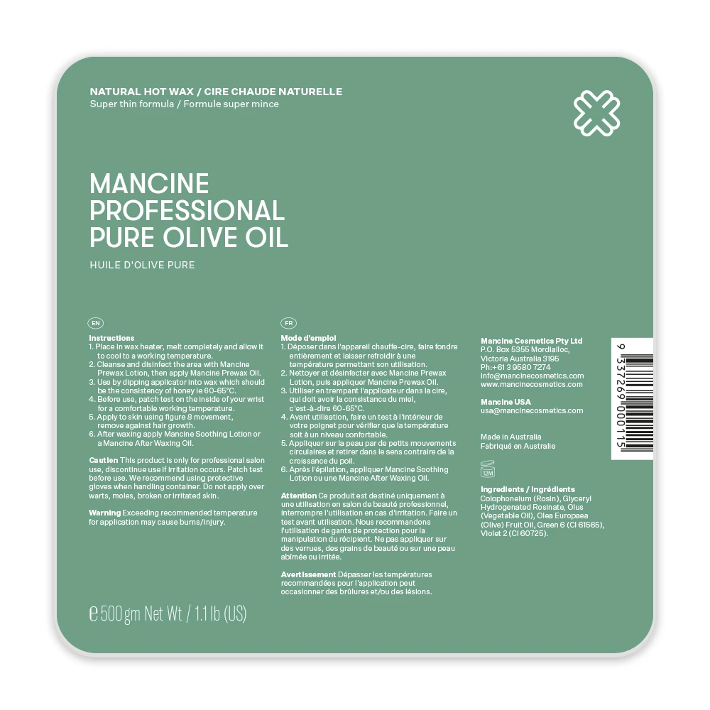 Mancine OLIVE OIL HOT WAX 500gm