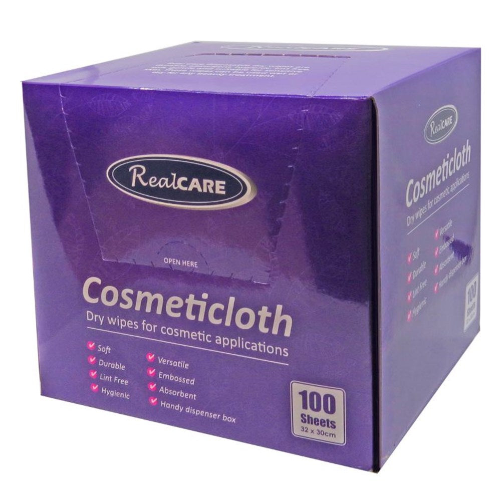 Real Care Cosmeticloth Dry Cloth Wipe 32 x 30cm 100pk