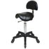 Saddle - With Back - Black Base - (Black Upholstery)   With CLICK'NCLEAN Castors