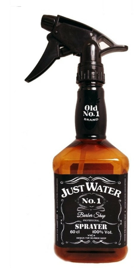 SPRAY BOTTLE JUST ADD WATER AMBER WITH BLACK NOZZLE 600ML