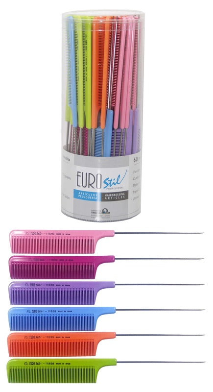 EuroStil Metal Tail Combs (assorted colours)