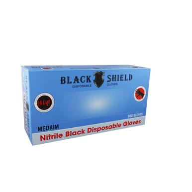 Hi Lift Black Shield Disposable Black Gloves (100 pieces) Large