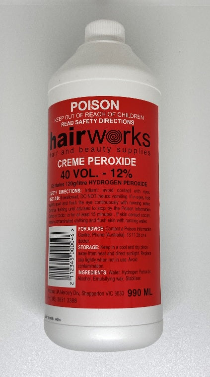 Hairworks Creme Developer 40 Vol 12% 1 Litre
