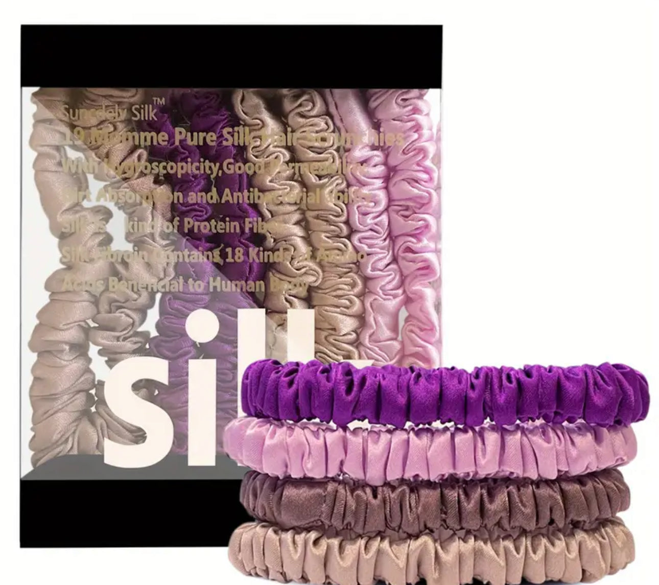 Silk Slim Scrunchie - Purple