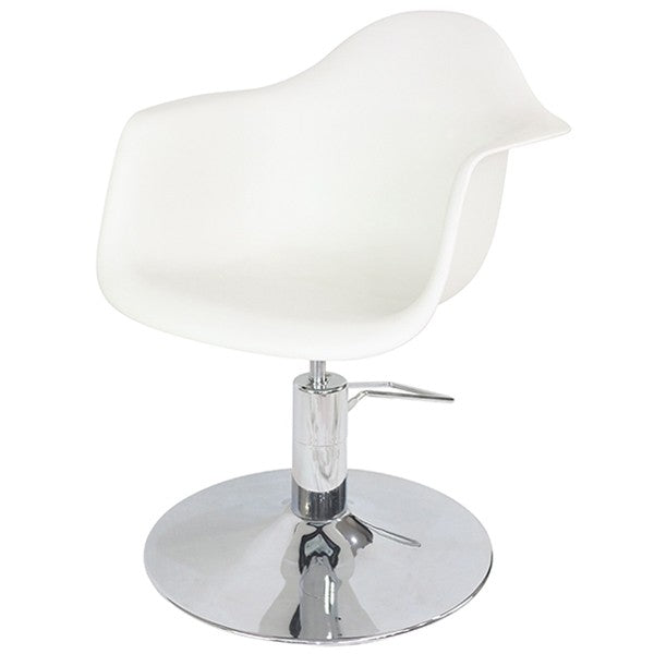 Erica Styling Chair White - CHROME Disc Hydraulic