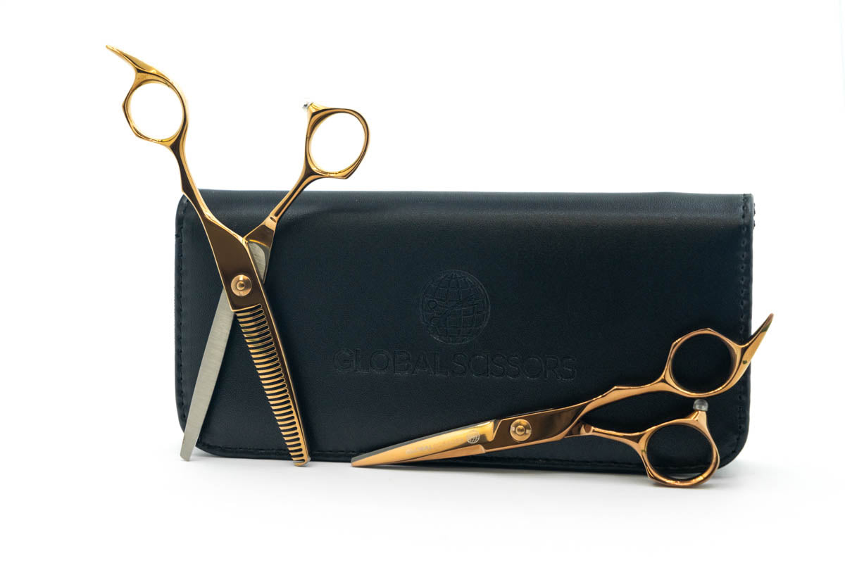 Global Scissors Harlow 'Rose Gold' 5.5 inch Cutting & 6 Inch Thinning Scissor Bundle