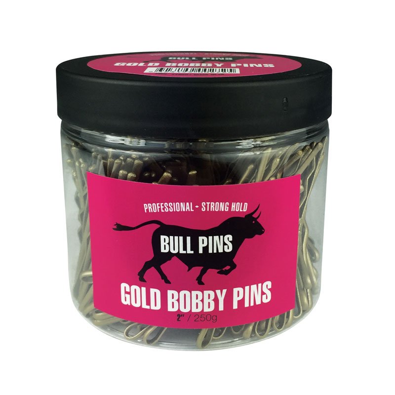 Bull Bobby Pins - Heavy Duty Super Strong Gold 250g Tub