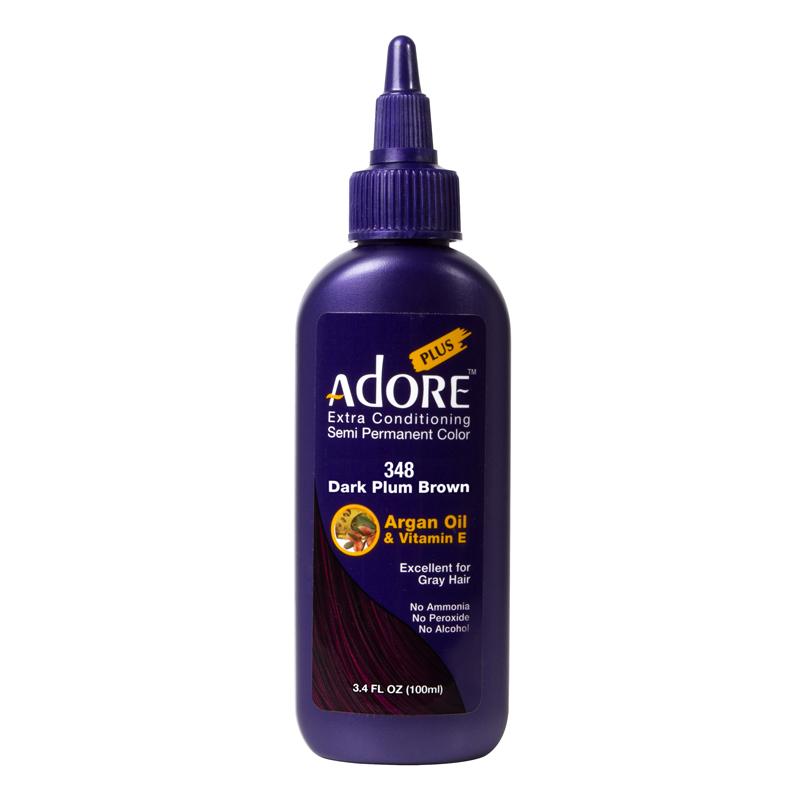 Adore Plus Semi Permanent Hair Color - Dark Plum Brown - 348