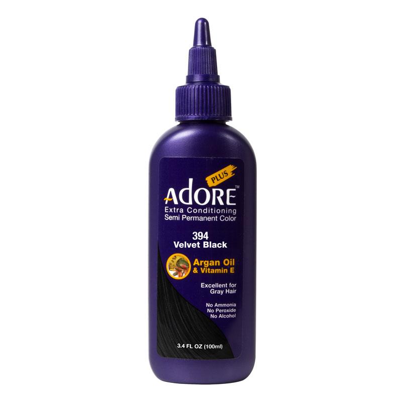 Adore Plus Semi Permanent Hair Color - Velvet Black - 394