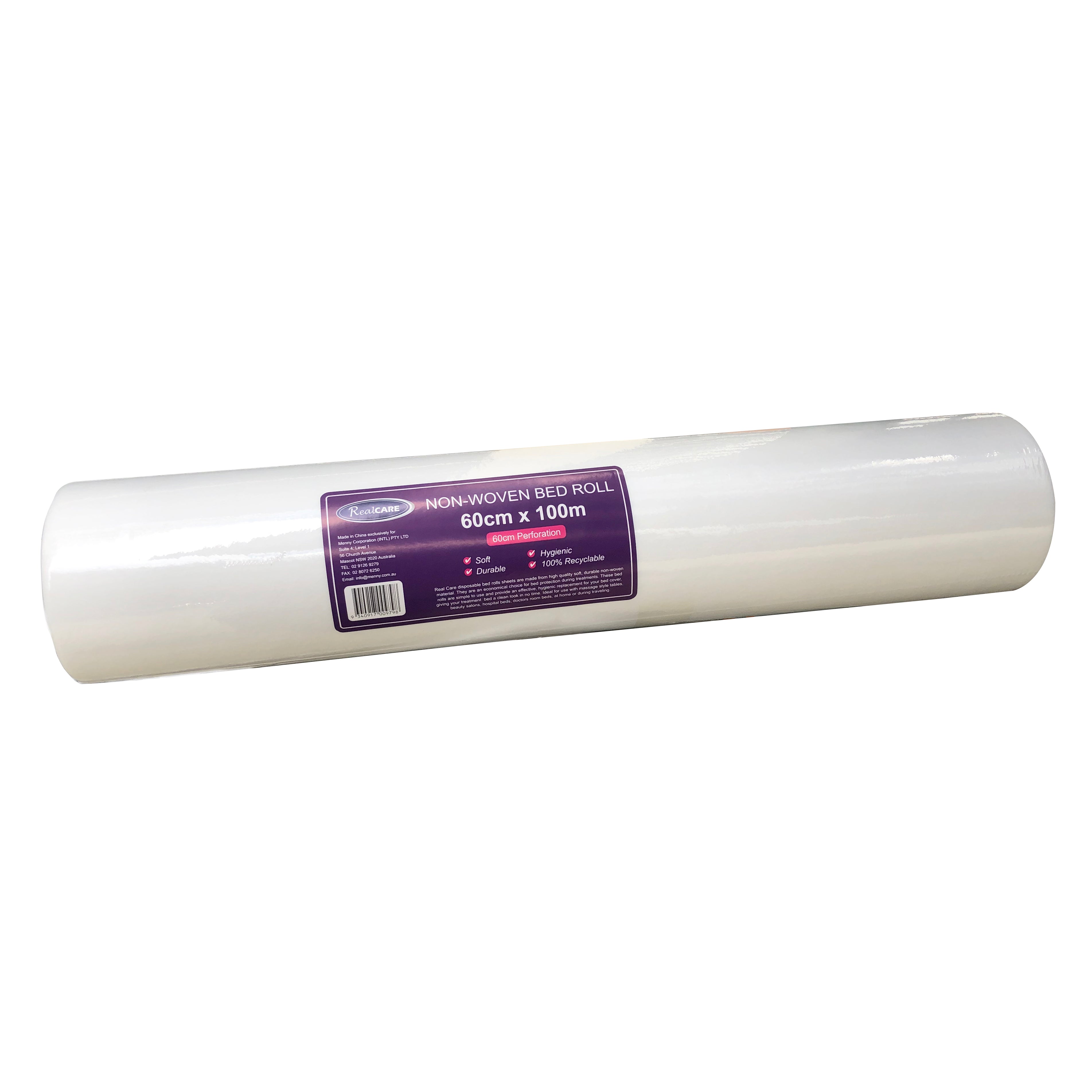 Real Care Non Woven Bed Roll Cover 60cm Wide x 100mtr long - Perforation every 60CM