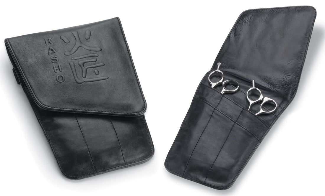 Kasho 6 Pocket Leather Scissor Pouch Small, Waist Belt (A)